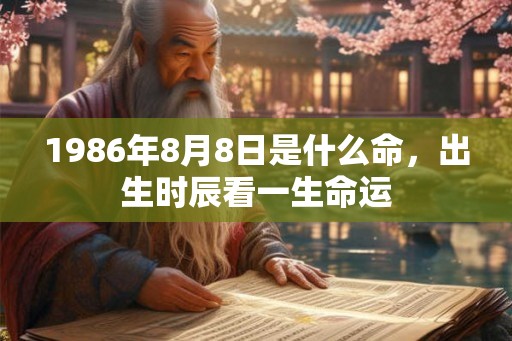 1986年8月8日是什么命，出生时辰看一生命运