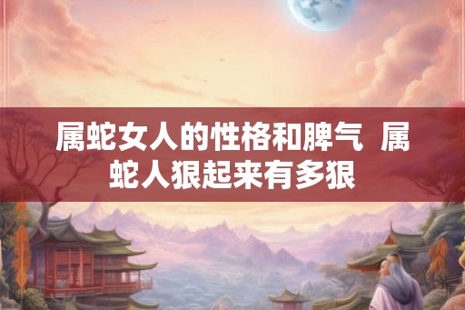 属蛇女人的性格和脾气  属蛇人狠起来有多狠