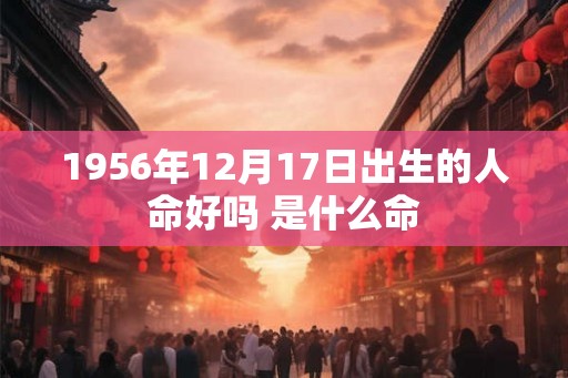 1956年12月17日出生的人命好吗 是什么命