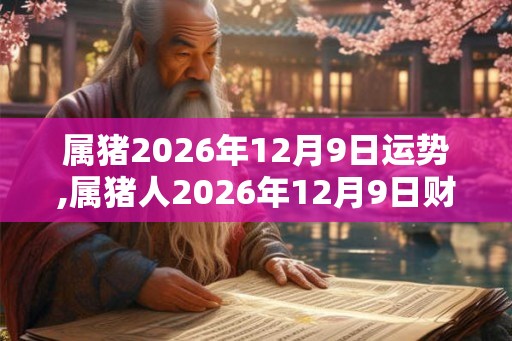 属猪2026年12月9日运势,属猪人2026年12月9日财运,生肖猪2026年12月9日运势
