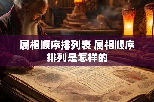 属相顺序排列表 属相顺序排列是怎样的