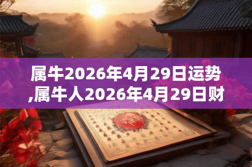 属牛2026年4月29日运势,属牛人2026年4月29日财运,生肖牛2026年4月29日运势