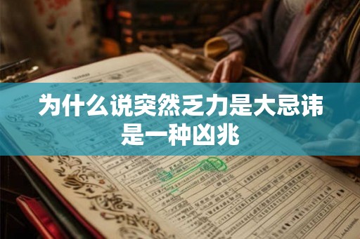 为什么说突然乏力是大忌讳是一种凶兆