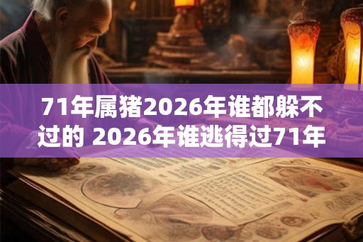 71年属猪2026年谁都躲不过的 2026年谁逃得过71年属猪的厄运