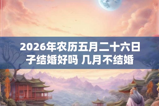 2026年农历五月二十六日子结婚好吗 几月不结婚