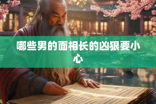 哪些男的面相长的凶狠要小心