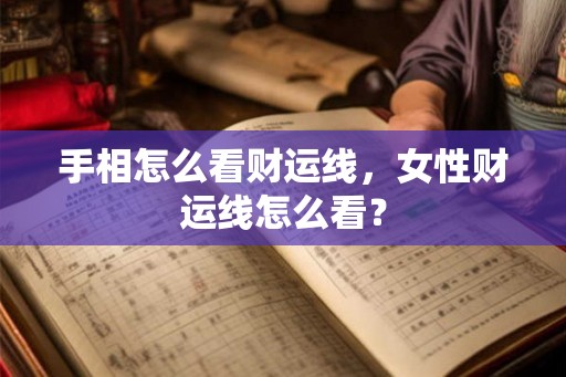 手相怎么看财运线，女性财运线怎么看？