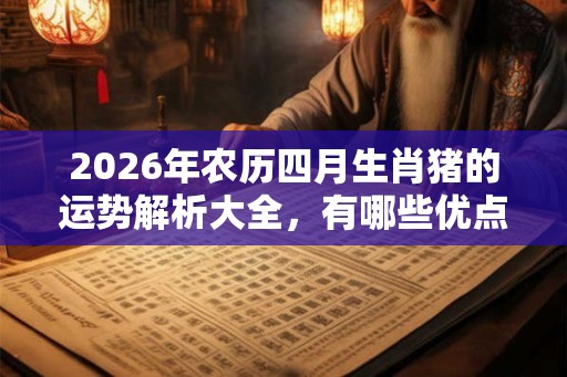 2026年农历四月生肖猪的运势解析大全，有哪些优点？