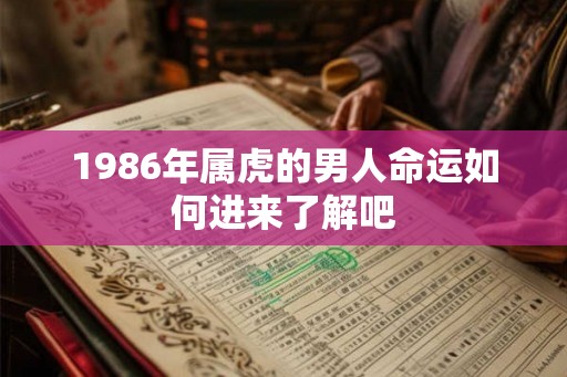 1986年属虎的男人命运如何进来了解吧