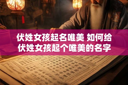 伏姓女孩起名唯美 如何给伏姓女孩起个唯美的名字