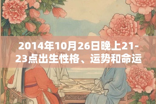 2014年10月26日晚上21-23点出生性格、运势和命运