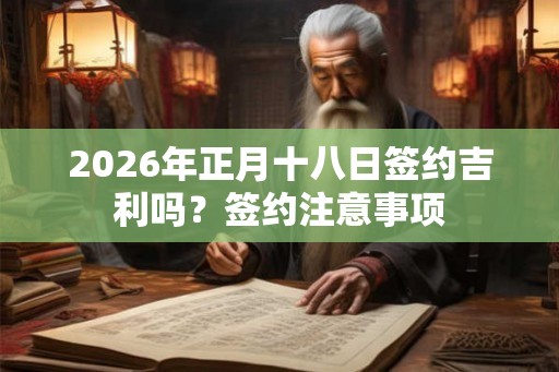 2026年正月十八日签约吉利吗？签约注意事项