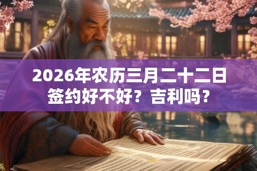2026年农历三月二十二日签约好不好？吉利吗？