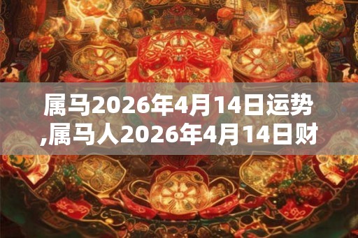 属马2026年4月14日运势,属马人2026年4月14日财运,生肖马2026年4月14日运势