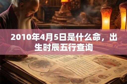 2010年4月5日是什么命，出生时辰五行查询