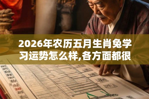 2026年农历五月生肖兔学习运势怎么样,各方面都很理想