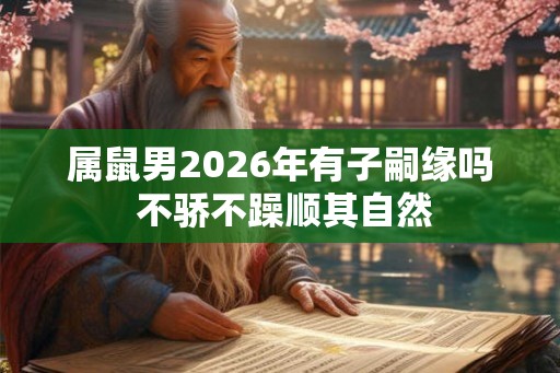 属鼠男2026年有子嗣缘吗 不骄不躁顺其自然