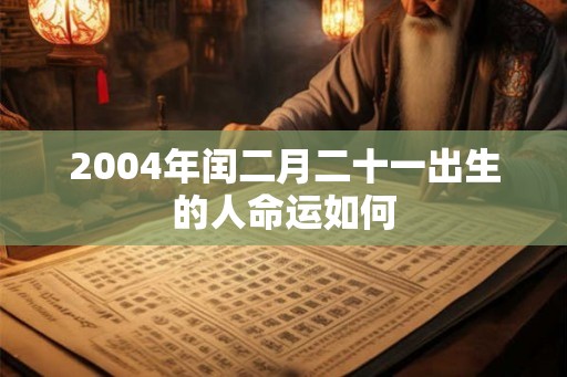 2004年闰二月二十一出生的人命运如何