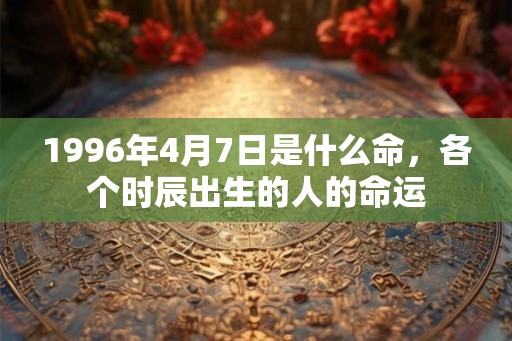 1996年4月7日是什么命,各个时辰出生的人的命运 1996年4月7日是什么命,各个时辰出生的人的命运