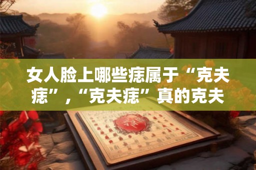 女人脸上哪些痣属于“克夫痣”,“克夫痣”真的克夫吗？