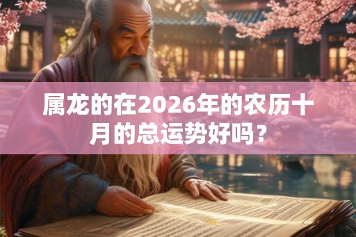 属龙的在2026年的农历十月的总运势好吗？