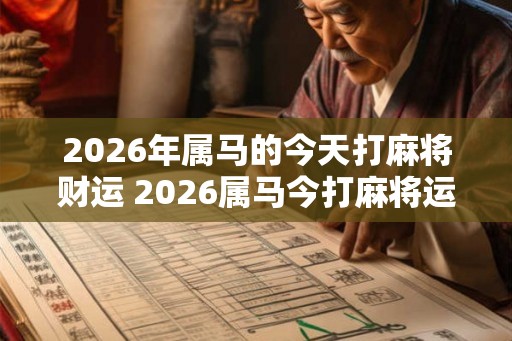 2026年属马的今天打麻将财运 2026属马今打麻将运势如何 2026年属马的今天打麻将财运 2026属马今打麻将运势如何