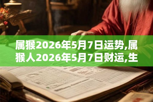 属猴2026年5月7日运势,属猴人2026年5月7日财运,生肖猴2026年5月7日运势