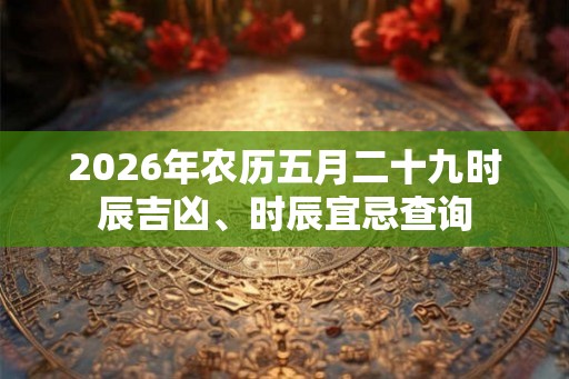 2026年农历五月二十九时辰吉凶、时辰宜忌查询
