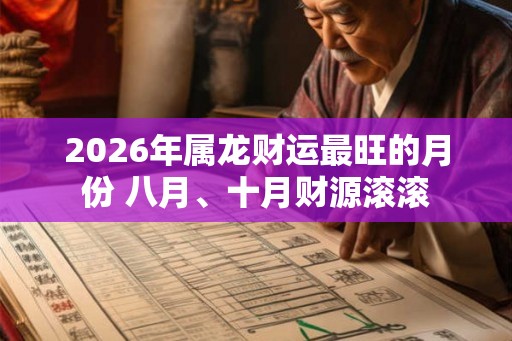 2026年属龙财运最旺的月份 八月、十月财源滚滚