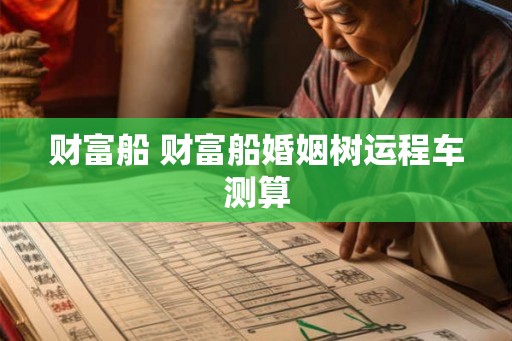 财富船 财富船婚姻树运程车测算