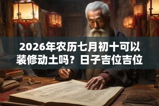 2026年农历七月初十可以装修动土吗？日子吉位吉位怎么看？