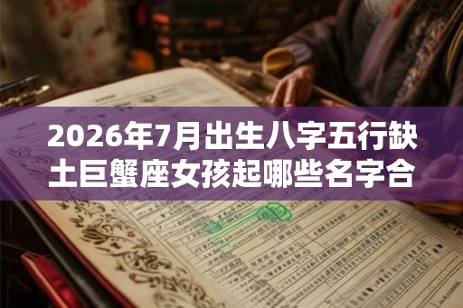 2026年7月出生八字五行缺土巨蟹座女孩起哪些名字合适 2026年7月出生八字五行缺土巨蟹座女孩起哪些名字合适