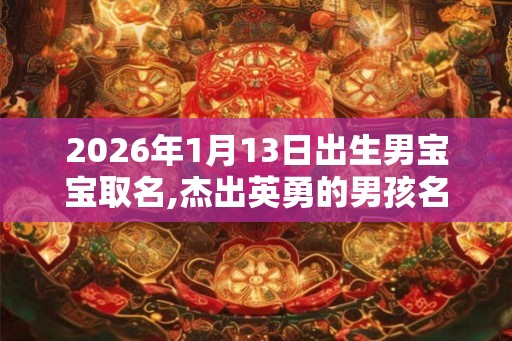 2026年1月13日出生男宝宝取名,杰出英勇的男孩名字