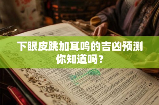 下眼皮跳加耳鸣的吉凶预测你知道吗？