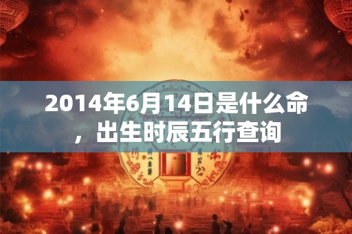 2014年6月14日是什么命，出生时辰五行查询