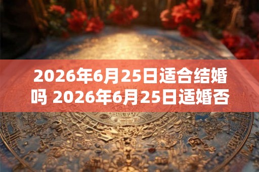 2026年6月25日适合结婚吗 2026年6月25日适婚否