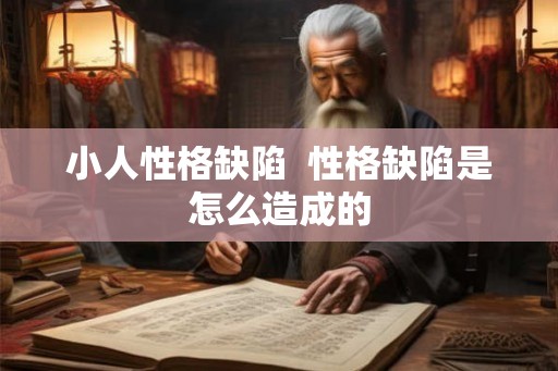 小人性格缺陷  性格缺陷是怎么造成的