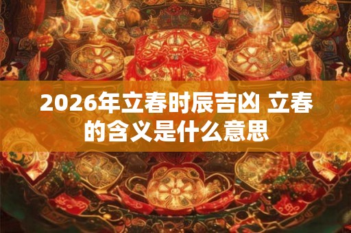 2026年立春时辰吉凶 立春的含义是什么意思