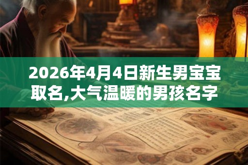 2026年4月4日新生男宝宝取名,大气温暖的男孩名字