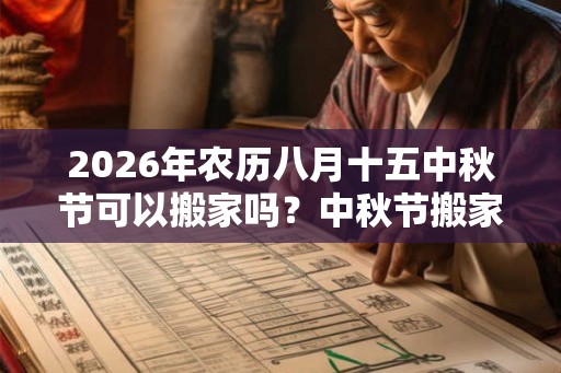 2026年农历八月十五中秋节可以搬家吗？中秋节搬家好吗？