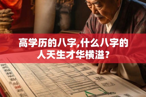 高学历的八字,什么八字的人天生才华横溢？