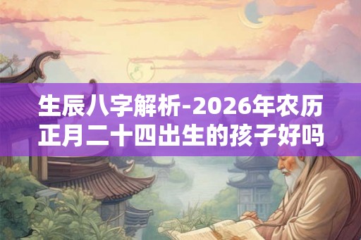 生辰八字解析-2026年农历正月二十四出生的孩子好吗