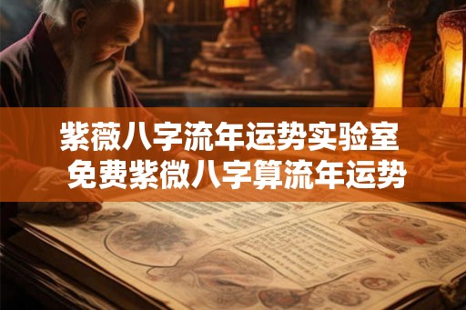 紫薇八字流年运势实验室  免费紫微八字算流年运势
