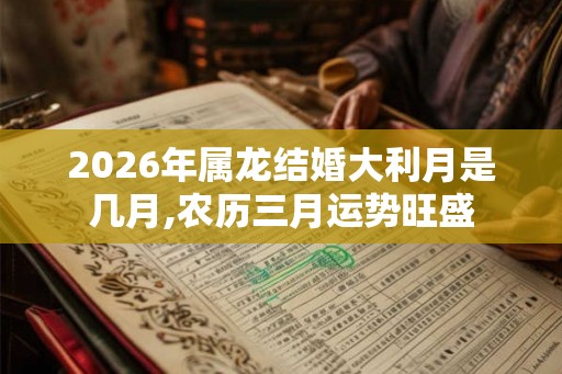 2026年属龙结婚大利月是几月,农历三月运势旺盛