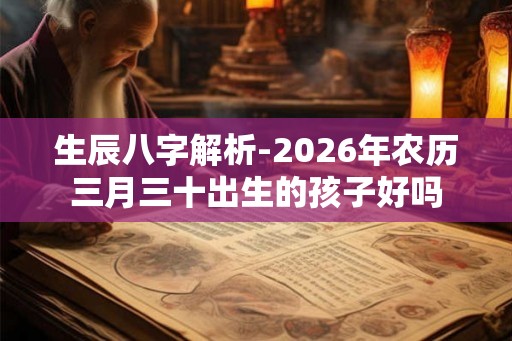 生辰八字解析-2026年农历三月三十出生的孩子好吗