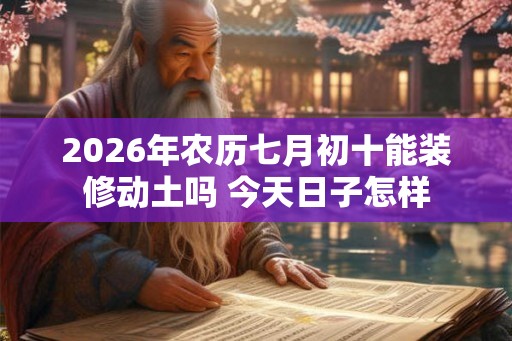 2026年农历七月初十能装修动土吗 今天日子怎样