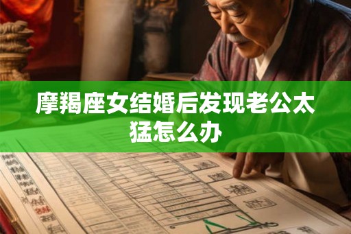 摩羯座女结婚后发现老公太猛怎么办 摩羯座女结婚后发现老公太猛怎么办