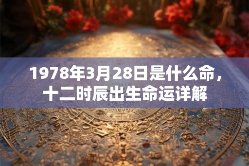 1978年3月28日是什么命，十二时辰出生命运详解