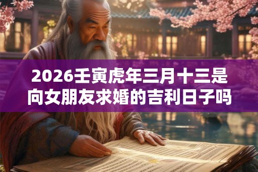 2026壬寅虎年三月十三是向女朋友求婚的吉利日子吗？