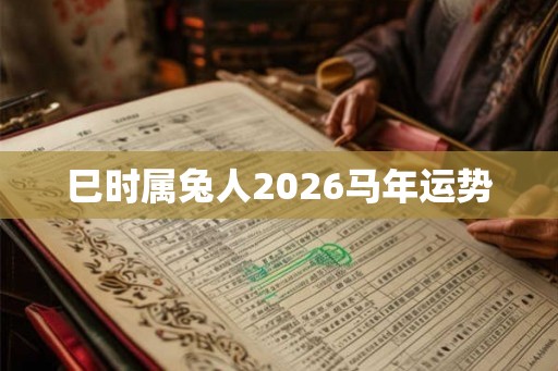 巳时属兔人2026马年运势